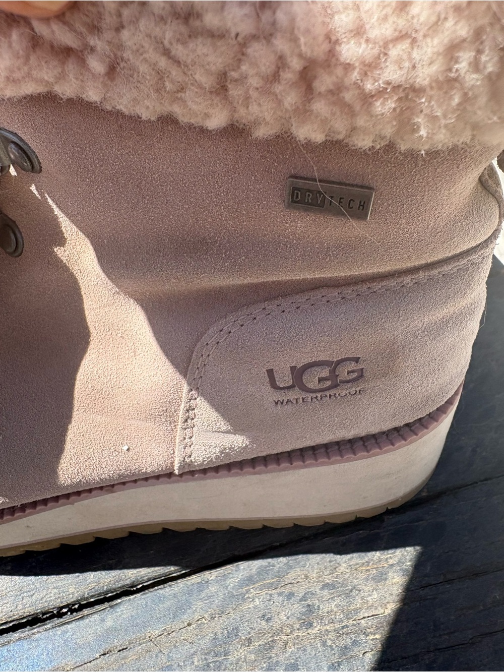 UGG Women's Blush Pink Waterproof Shearling-Lined Boot
